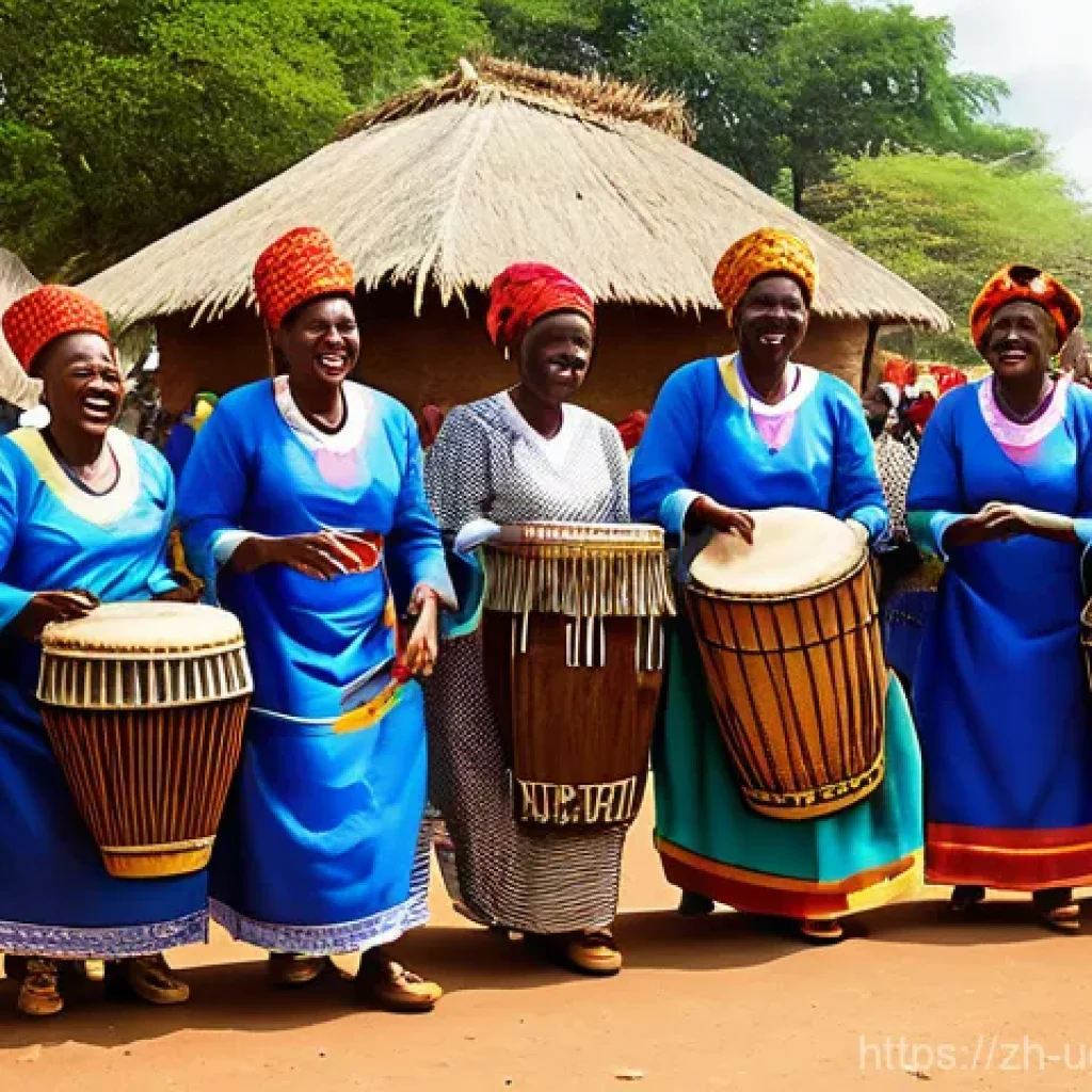 우간다 주요 축제 나감비아 - **Prompt 1: Energetic Traditional Ugandan Dance and Drumming**
"A vibrant outdoor scene depictin...
