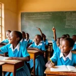 Home 9 우간다 출신 노벨 수상자 - **Prompt:** A vibrant scene inside a brightly lit, newly built school in a rural Ugandan community. ...